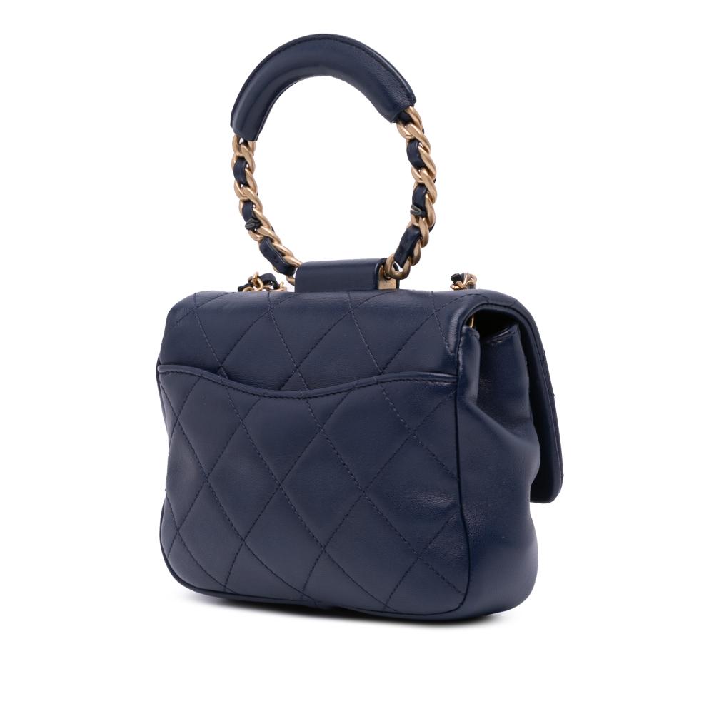 Blue Leather Chanel Flap Bag