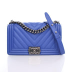 Blue Leather Chanel Flap Bag