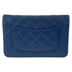 Blue Leather Chanel Wallet On Chain