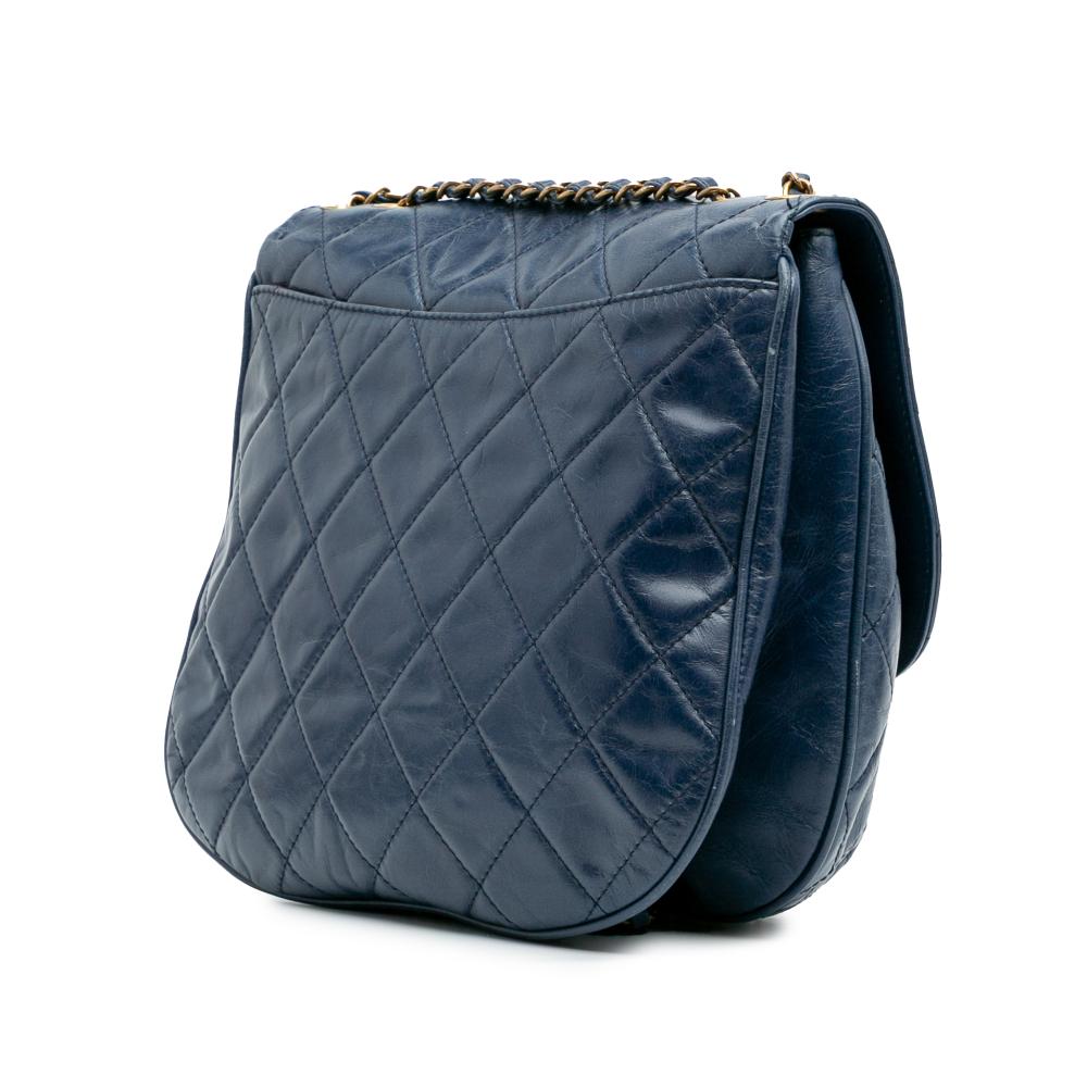 Blue Leather Chanel Flap Bag