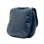 Blue Leather Chanel Flap Bag