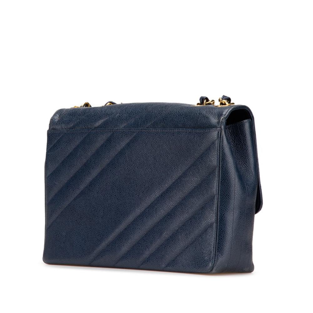 Blue Leather Chanel Crossbody Bag