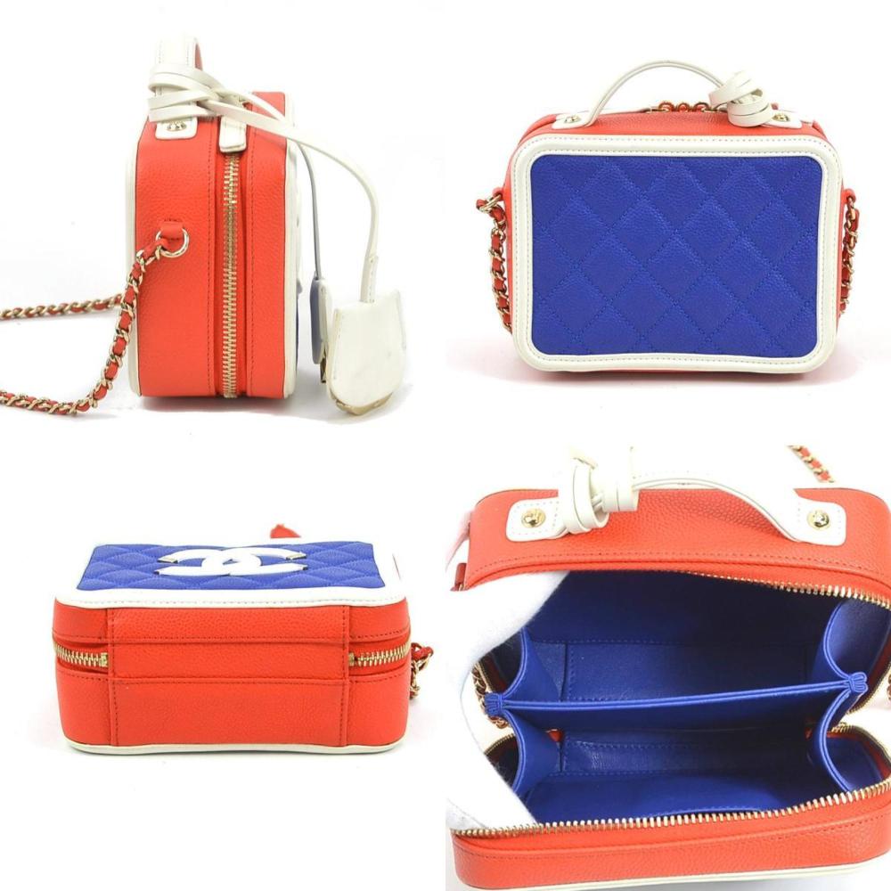 Blue Leather Chanel Crossbody Bag