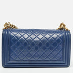 Blue Leather Chanel Flap Bag
