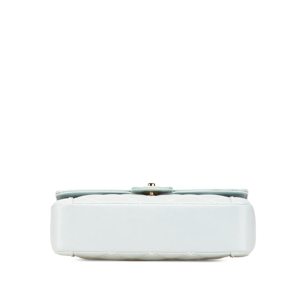 Blue Leather Chanel Flap Bag