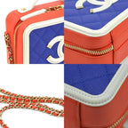 Blue Leather Chanel Crossbody Bag