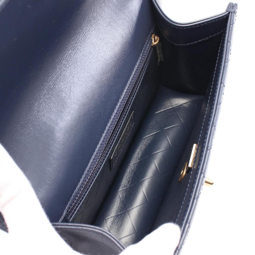 Blue Leather Chanel Crossbody Bag