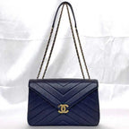 Blue Leather Chanel Flap Bag