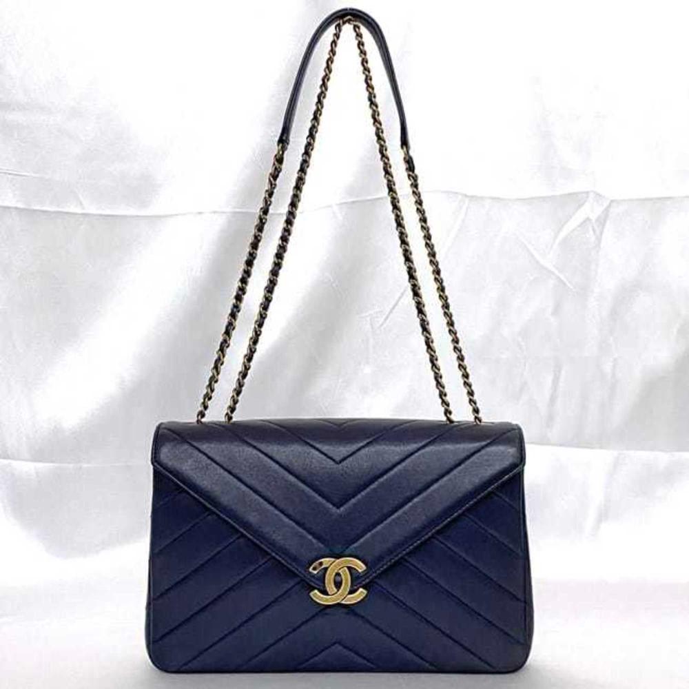 Blue Leather Chanel Flap Bag