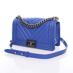 Blue Leather Chanel Flap Bag