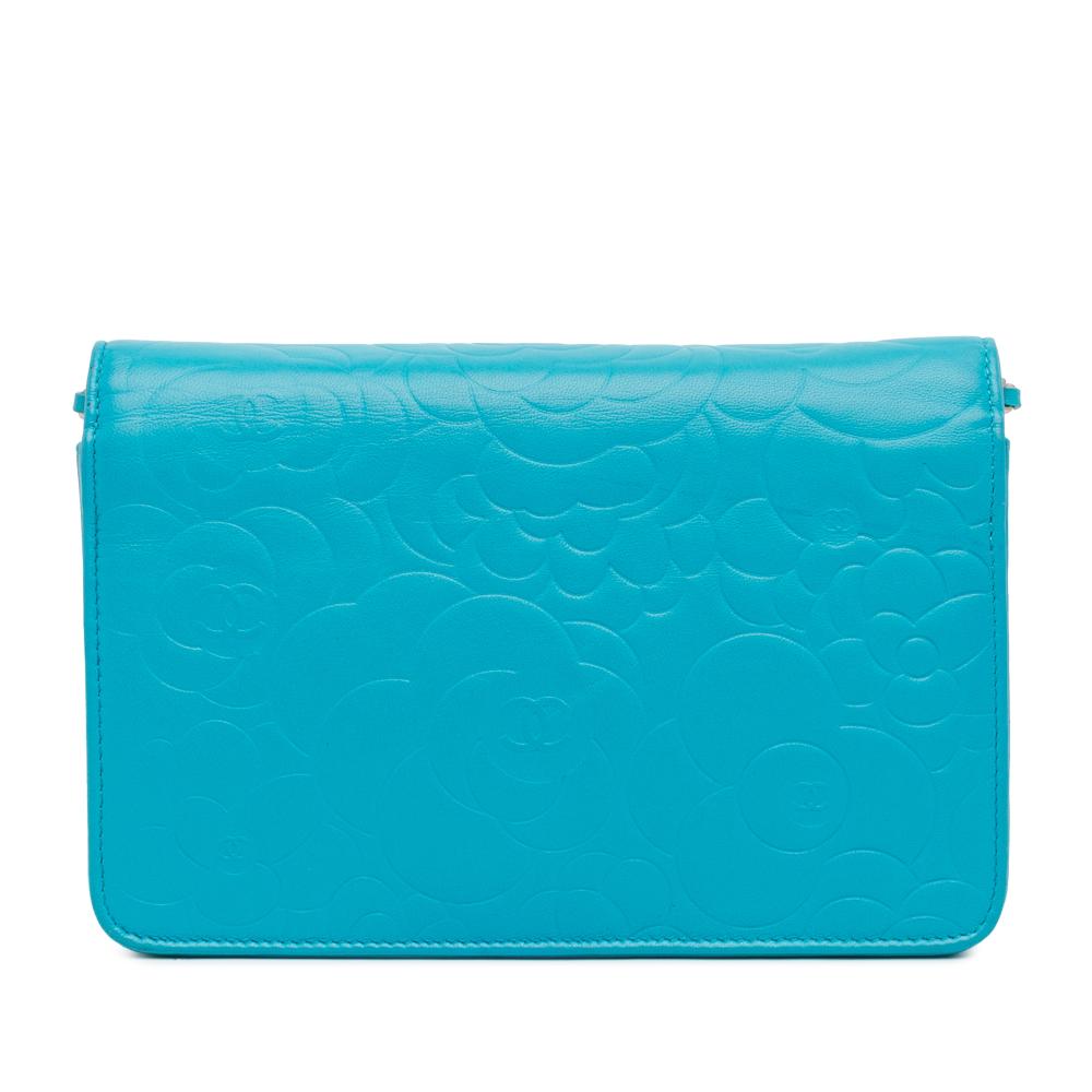 Blue Leather Chanel Wallet On Chain