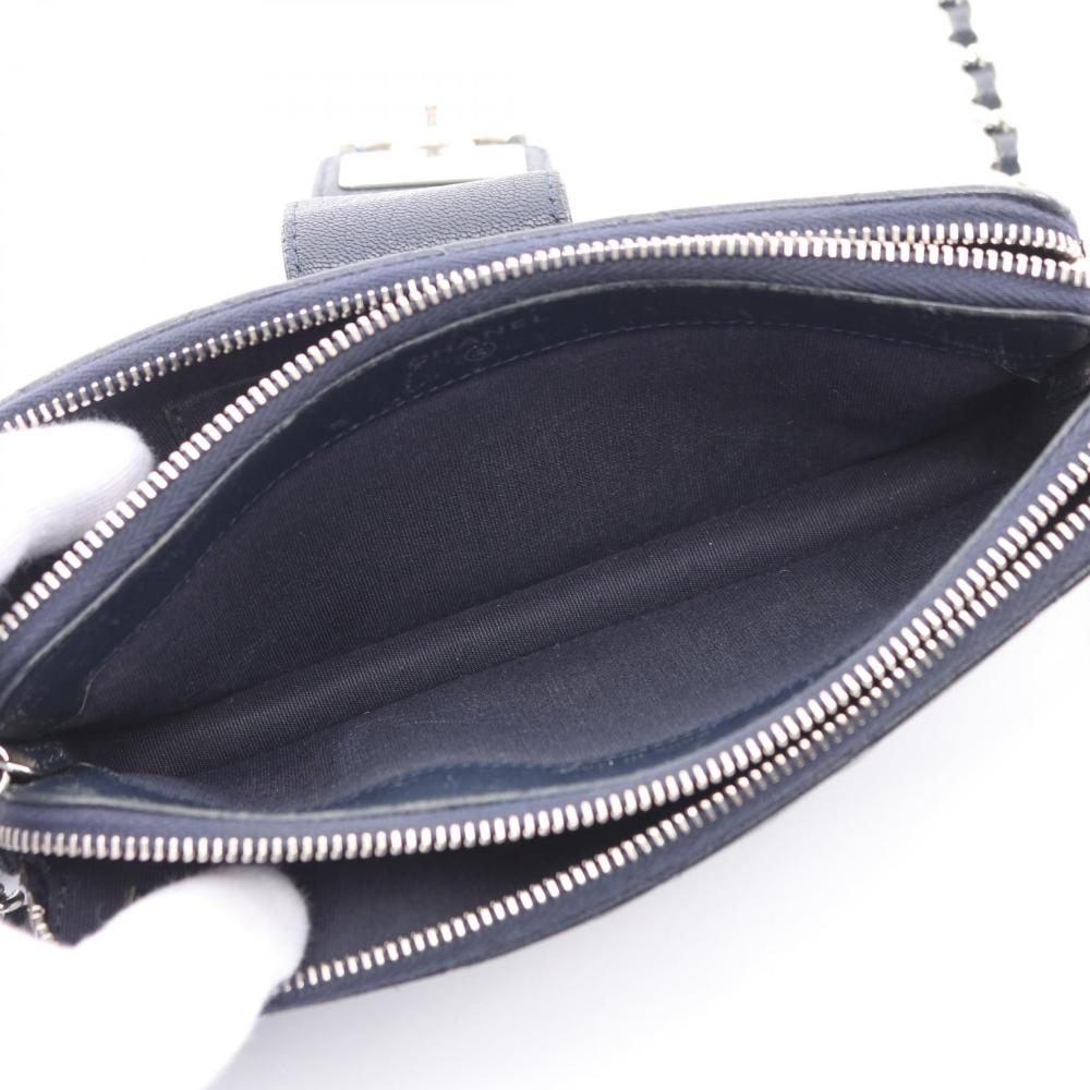 Blue Leather Chanel Shoulder Bag