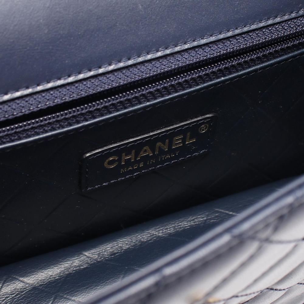 Blue Leather Chanel Crossbody Bag