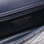 Blue Leather Chanel Crossbody Bag