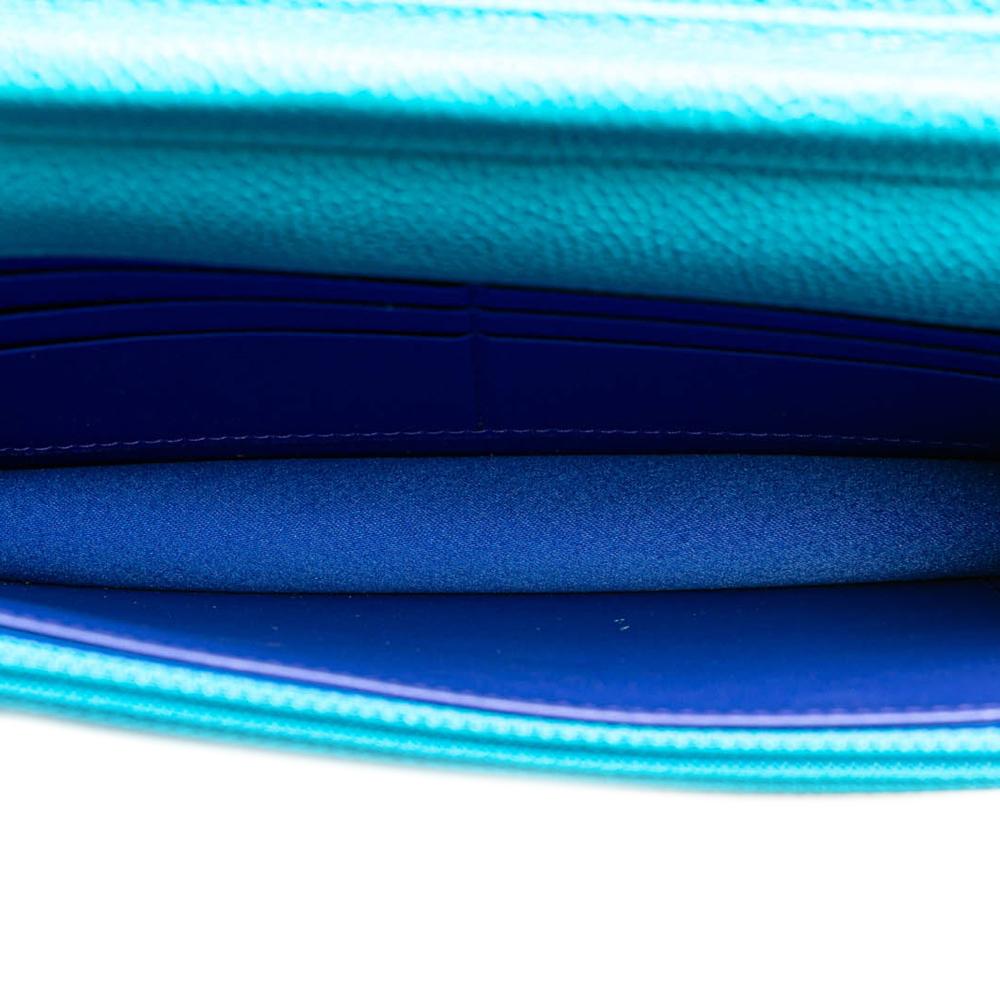 Blue Leather Chanel Wallet On Chain