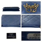 Blue Leather Chanel Wallet On Chain