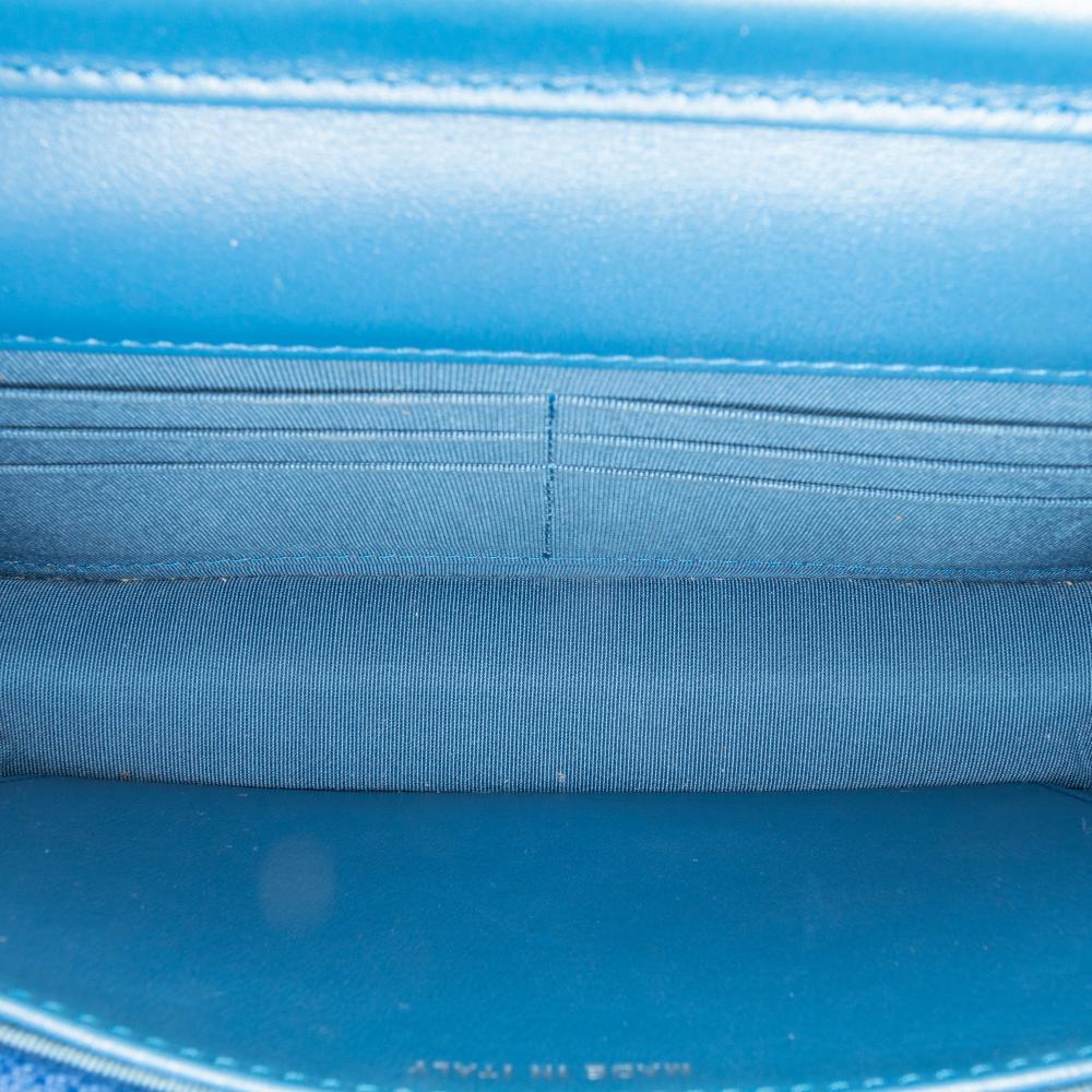 Blue Leather Chanel Wallet On Chain