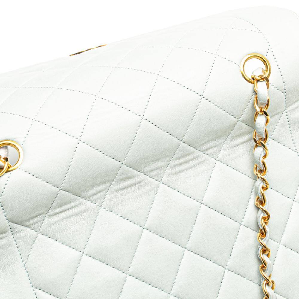 Blue Leather Chanel Crossbody Bag