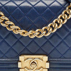Blue Leather Chanel Flap Bag