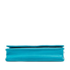 Blue Leather Chanel Wallet On Chain