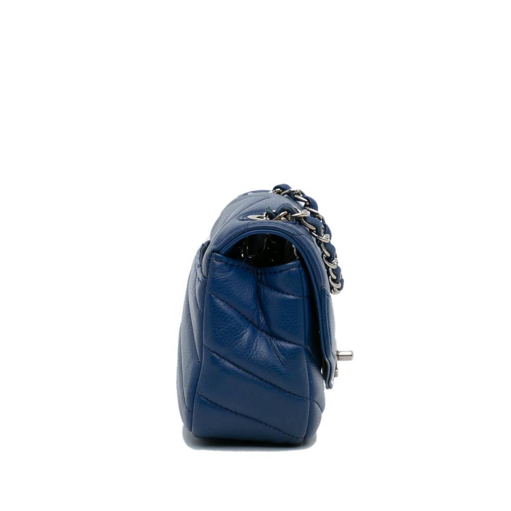 Blue Leather Chanel Flap Bag