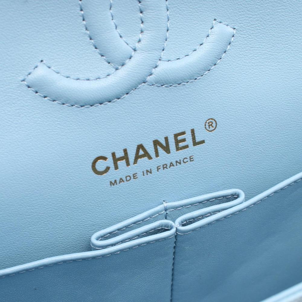 Blue Leather Chanel Flap Bag