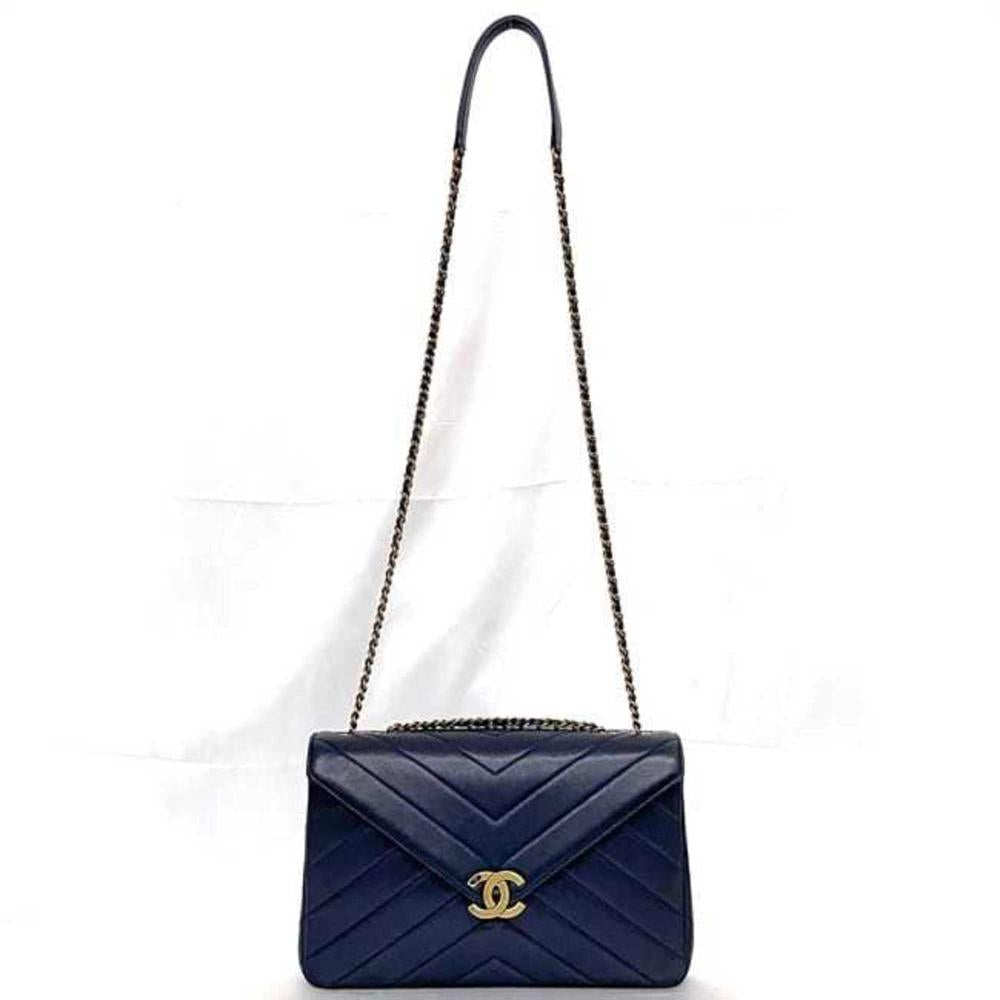 Blue Leather Chanel Flap Bag