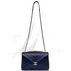 Blue Leather Chanel Flap Bag