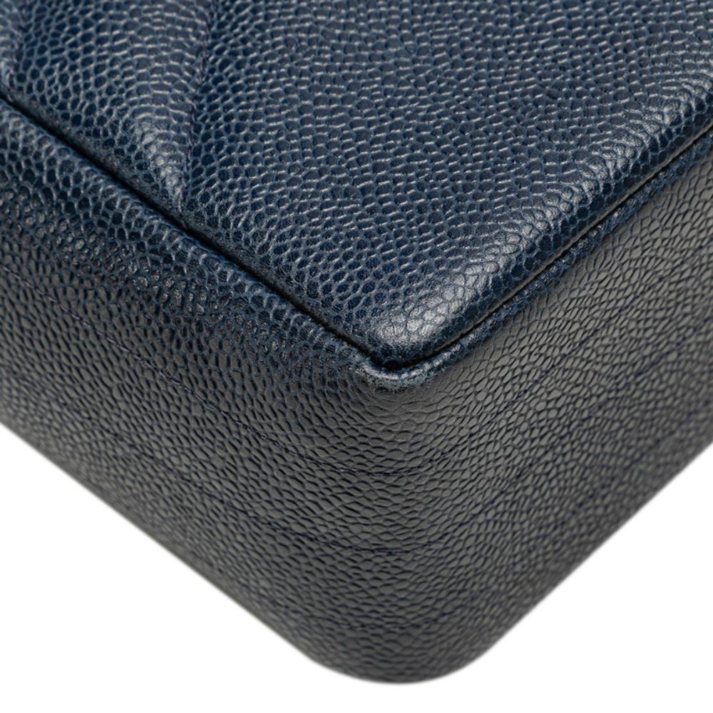 Blue Leather Chanel Crossbody Bag