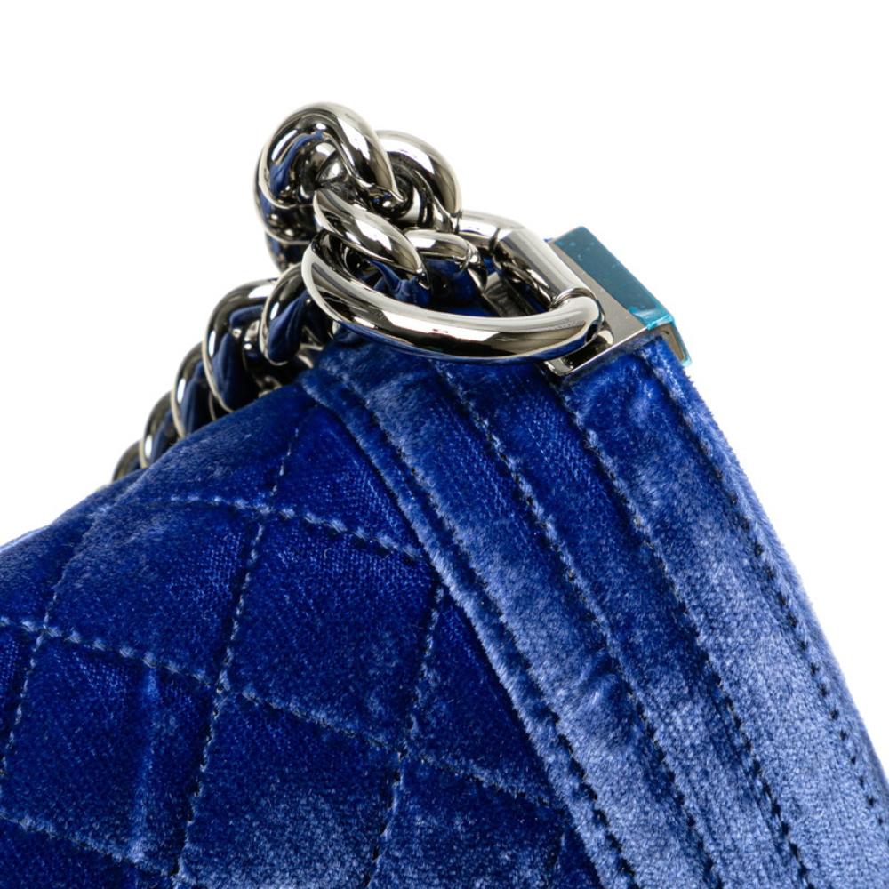 Blue Leather Chanel Crossbody Bag