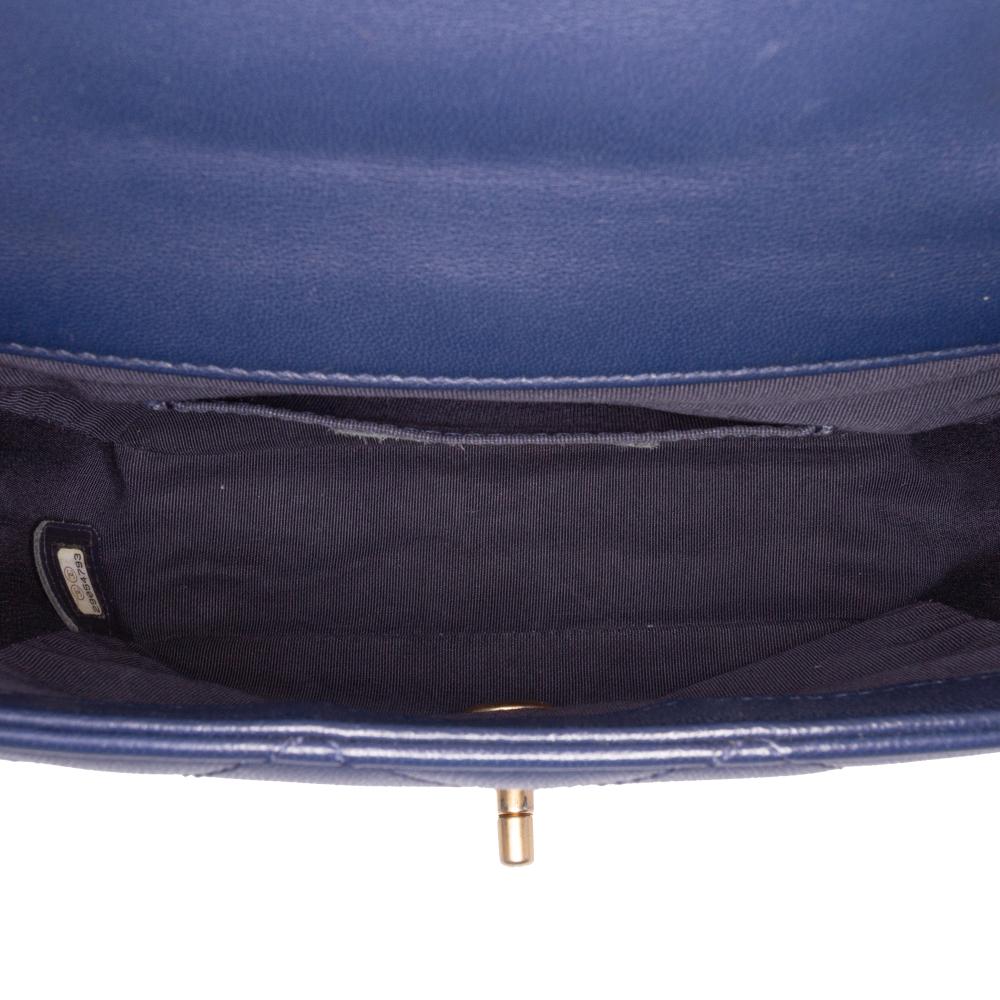 Blue Leather Chanel Flap Bag