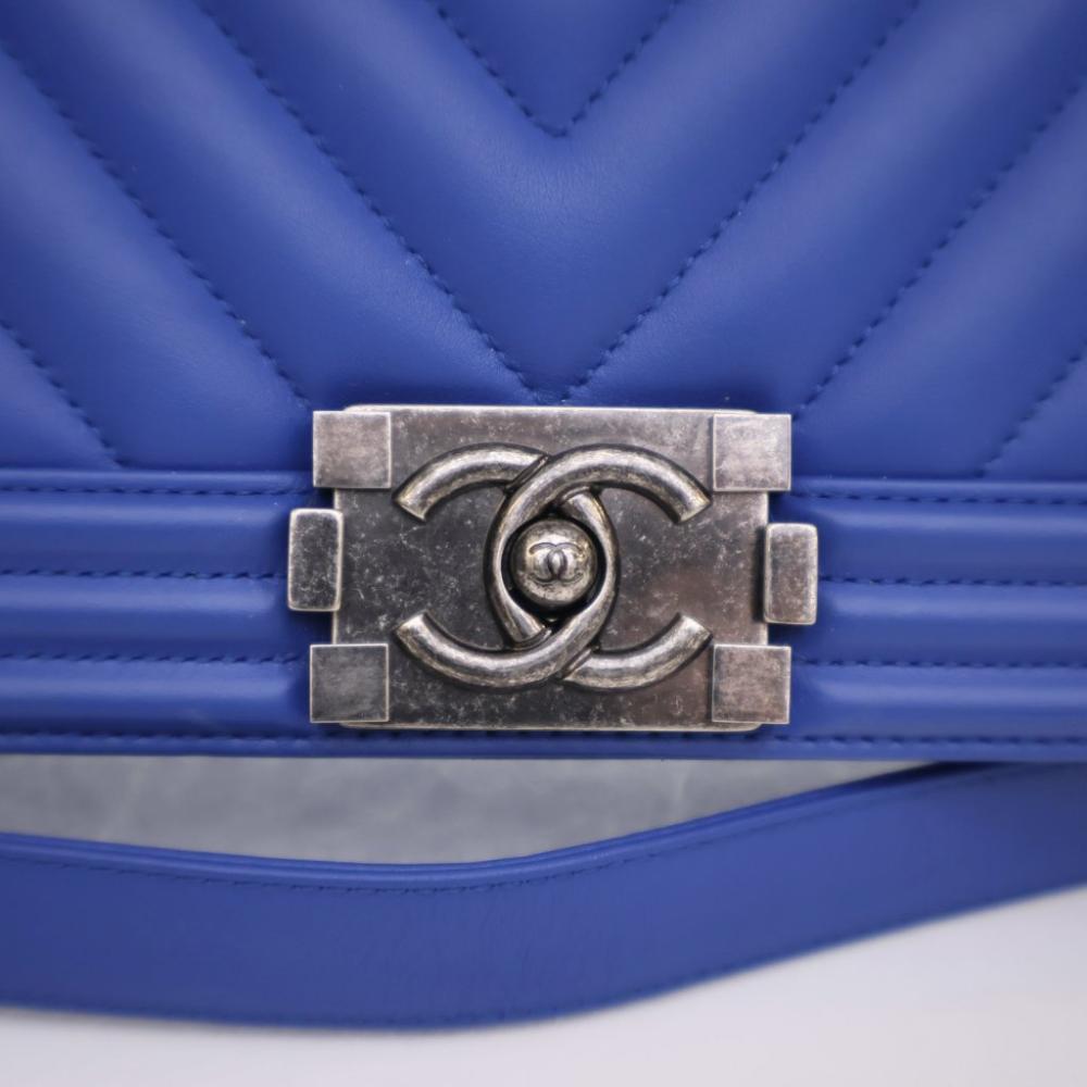 Blue Leather Chanel Flap Bag
