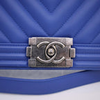 Blue Leather Chanel Flap Bag