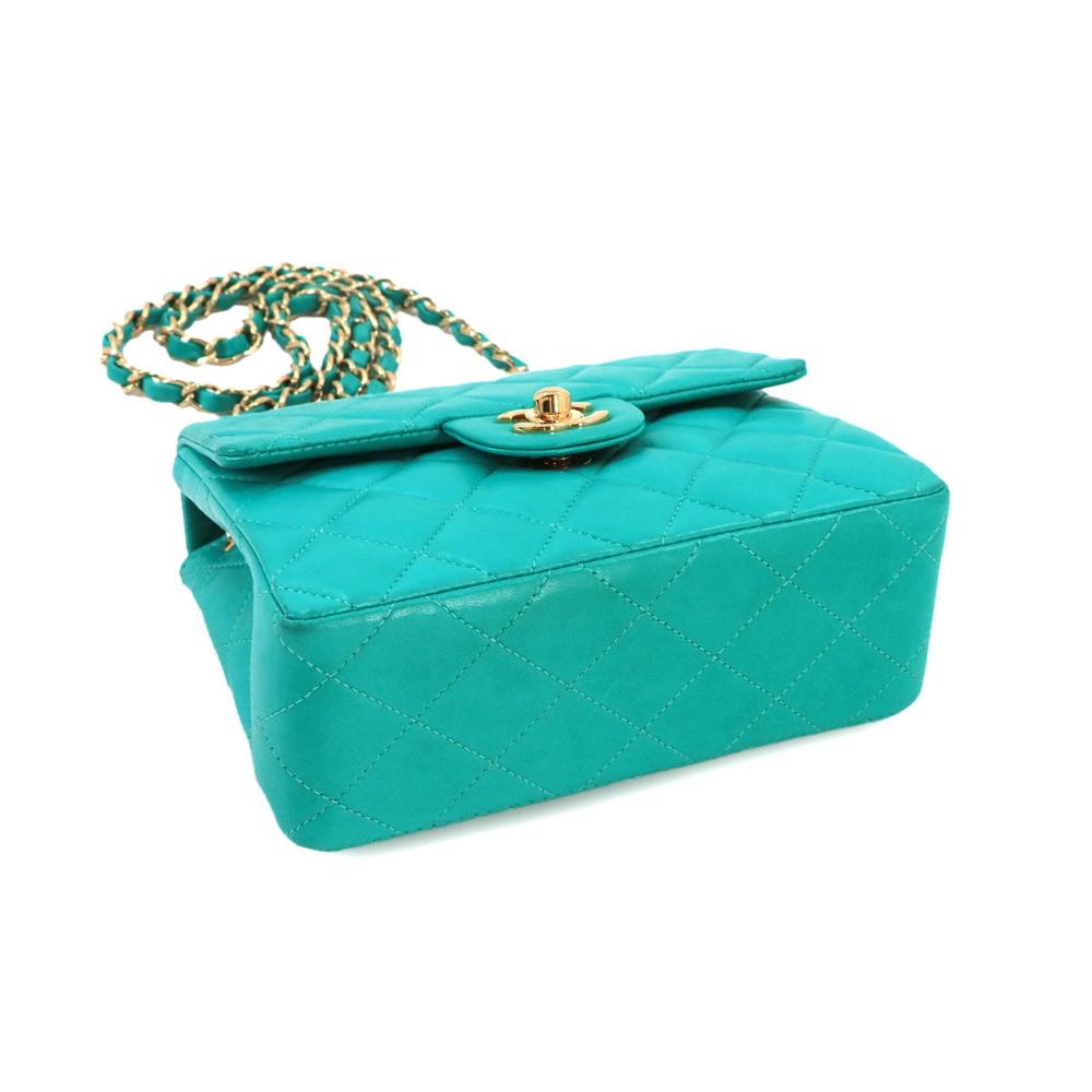 Blue Leather Chanel Shoulder Bag