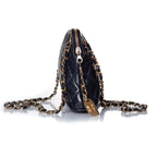 Blue Leather Chanel Crossbody Bag