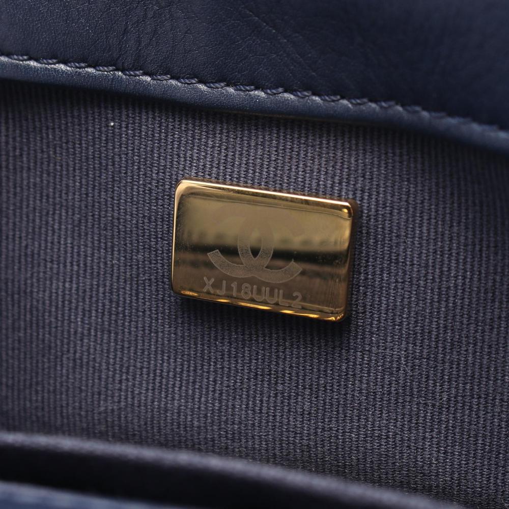 Blue Leather Chanel Crossbody Bag