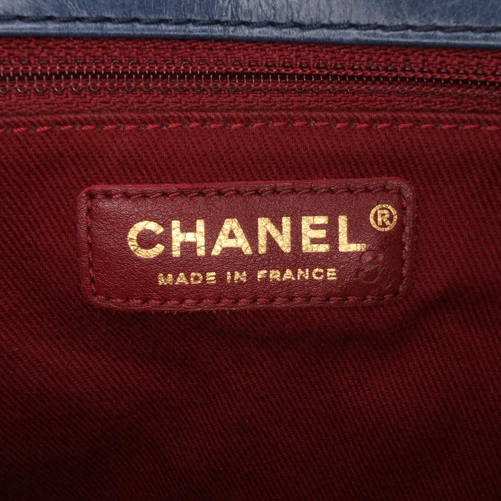 Blue Leather Chanel Flap Bag