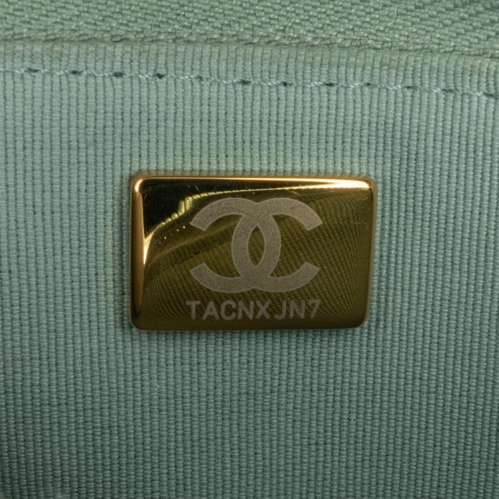 Blue Leather Chanel Wallet On Chain