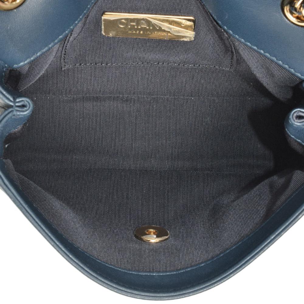 Blue Leather Chanel Flap Bag