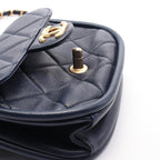 Blue Leather Chanel Crossbody Bag