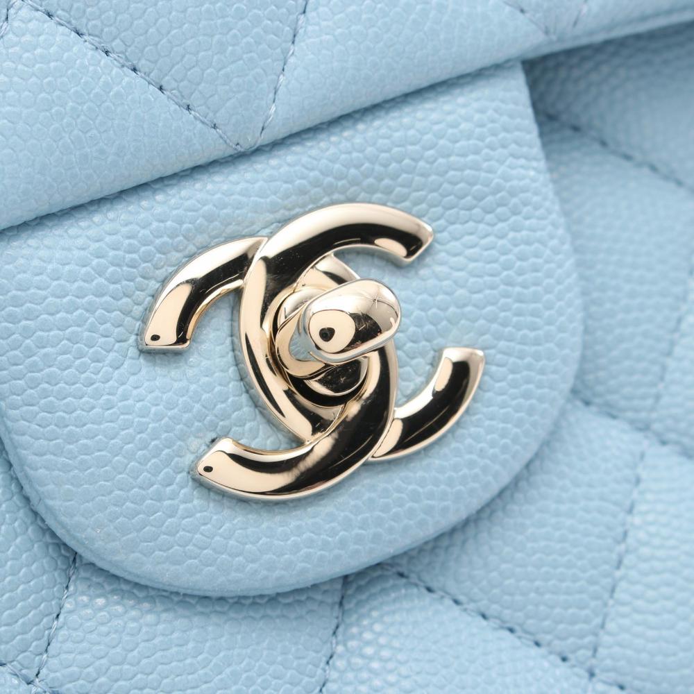 Blue Leather Chanel Flap Bag