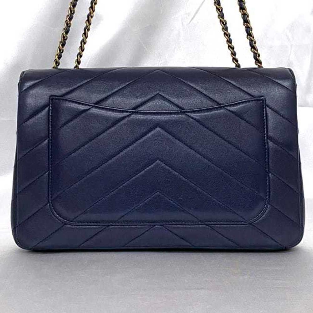 Blue Leather Chanel Flap Bag