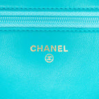 Blue Leather Chanel Wallet On Chain