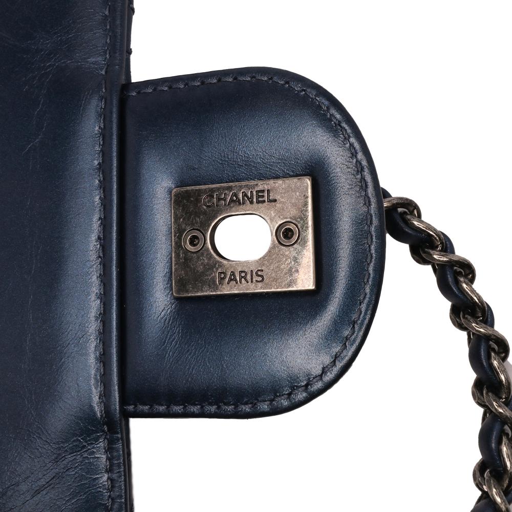 Blue Leather Chanel Flap Bag