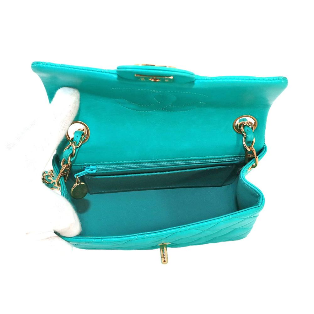 Blue Leather Chanel Shoulder Bag