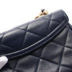 Blue Leather Chanel Crossbody Bag