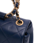 Blue Leather Chanel Flap Bag