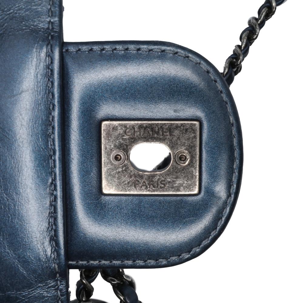 Blue Leather Chanel Flap Bag