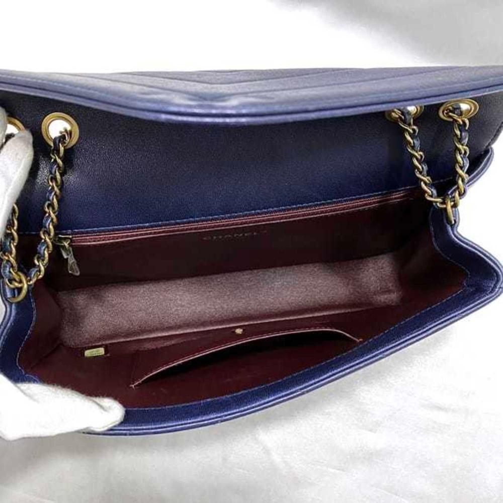 Blue Leather Chanel Flap Bag