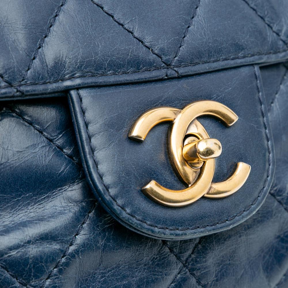 Blue Leather Chanel Flap Bag